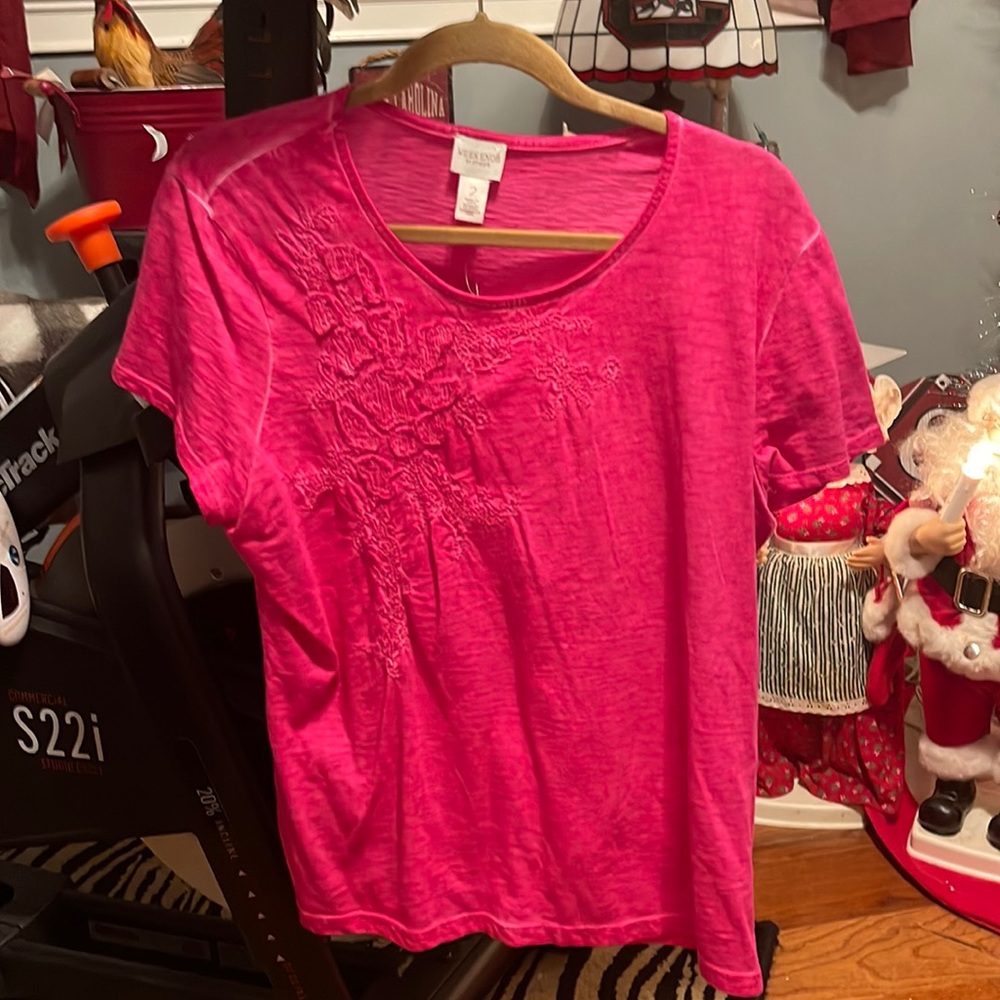 Pink tee. Never worn. Weekends by Chicos